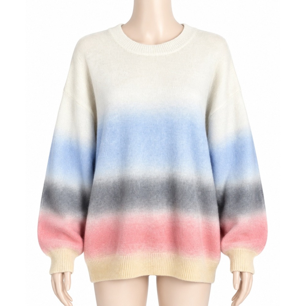 Ces Femme Women L Ombre Colorblock Oversized Crewneck Sweater Pastel